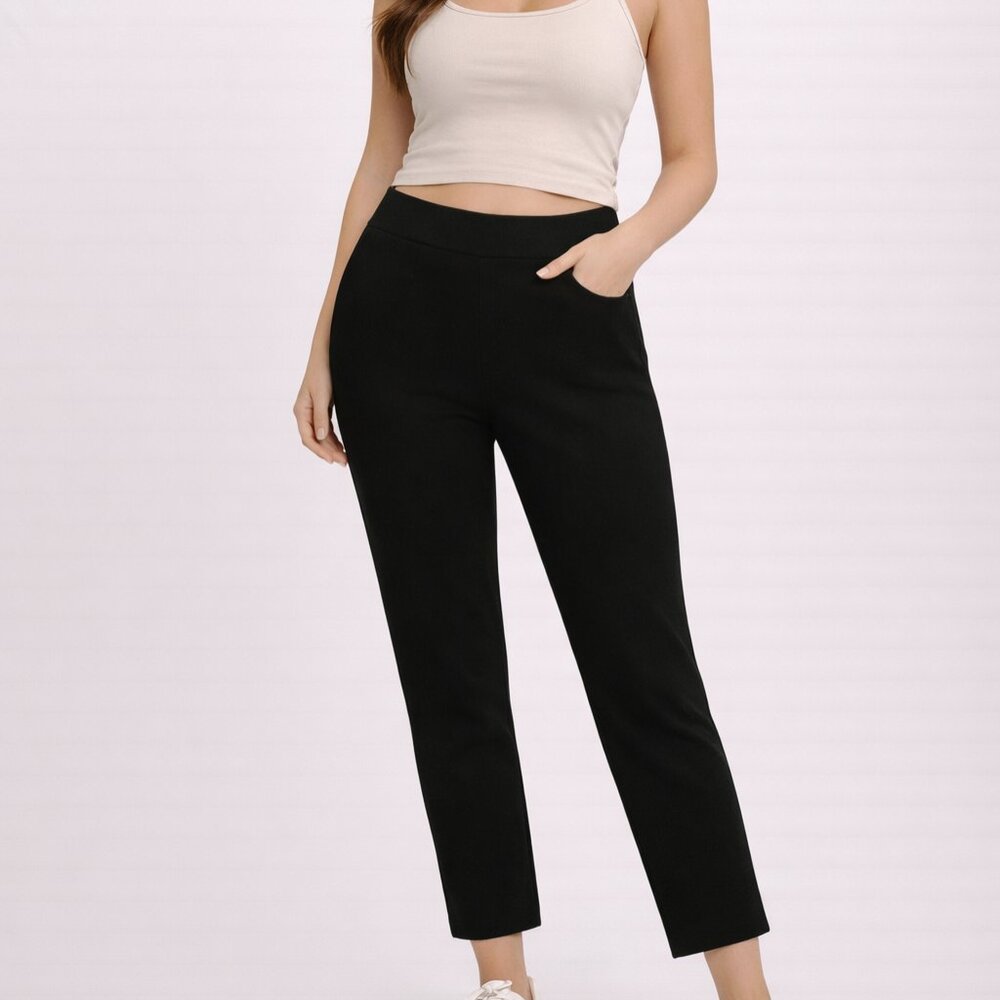 Dalia Ankle length black Rayon Dress Pants